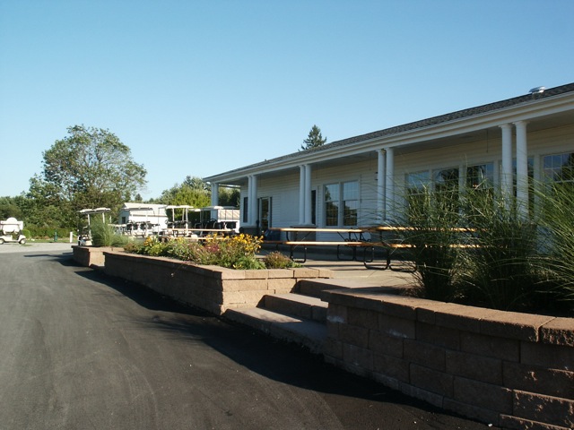 exterior view of the banquet room at Whispering Pines